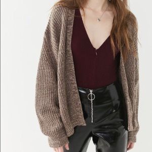 Urban Outfitters brown dolman open-front cardigan